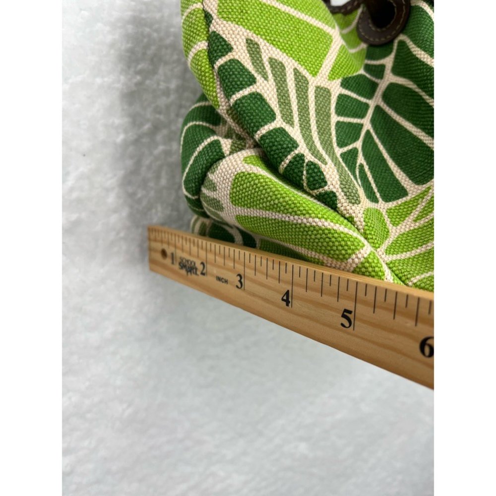 Fossil Womens Shoulder Bag Green Brown Floral Leaves Magnetic Canvas Pocket M - Picture 8 of 11